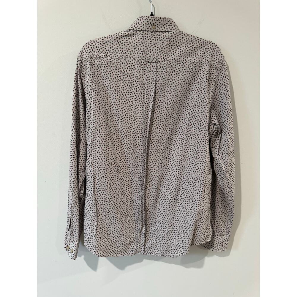 Ben Sherman Men’s Gray Floral Button-Down Shirt Size M – 100% Cotton Dress Shirt - Picture 3 of 5